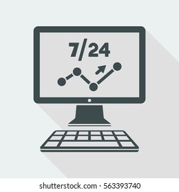 Data report services 7/24 - Vector flat icon