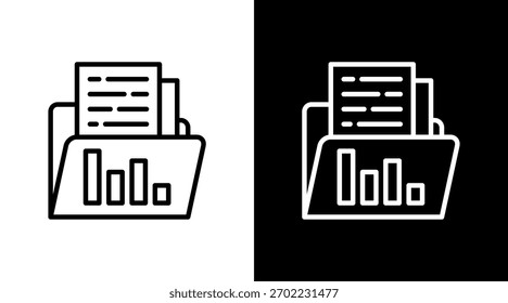 Diseño de conjunto de iconos blancos de informe de datos