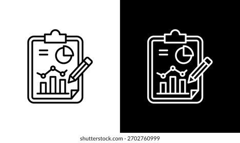 Design do Conjunto de Ícones Brancos do Relatório de Dados