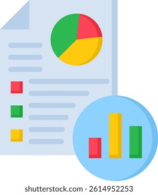 Data Reporting Icon Flat Vector Illustration