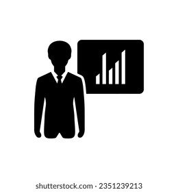 Icono de representación de datos sobre fondo blanco