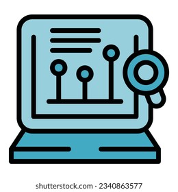 Data research icon outline vector. Study case. Learn paper color flat
