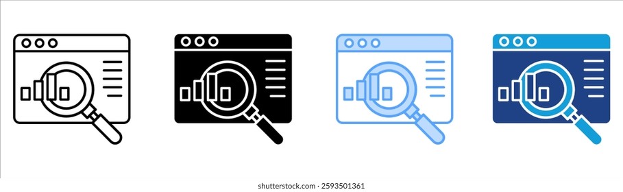 Data Research Icon Set Multiple Style Collection