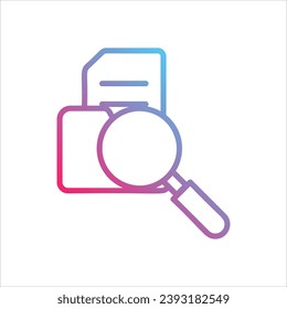Datenforschungssymbol mit weißem Hintergrund, Vektorgrafik