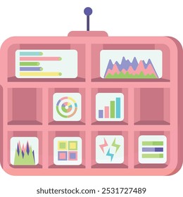 Ícone plano de armazenamento de banco de dados de vetor de pesquisa de dados