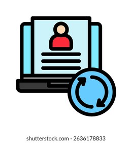 Daten Umrissfarbe zurücksetzen, Mini-Illustrationssymbol. Nutzung für modernes Konzept, Print, UI, UX-Kit, Web- und App-Entwicklung. Vektor in Bezug auf Account-Management, E-Commerce, Banken und Finanzen.