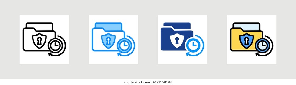 Data Retention Icon Collection Set Multiple Style