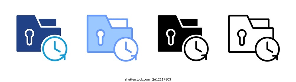Data Retention icon set multiple style collection