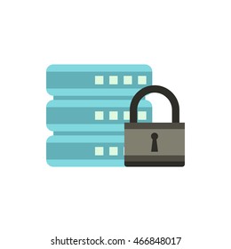Data Retention Protection Icon In Flat Style Isolated On White Background. Security Symbol