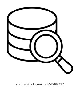 Data Retrieval icon line vector illustration