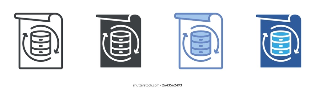 Data Retrieval icon set multiple style collection