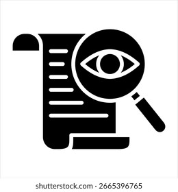 Ilustración vectorial de icono de glifo de revisión de datos