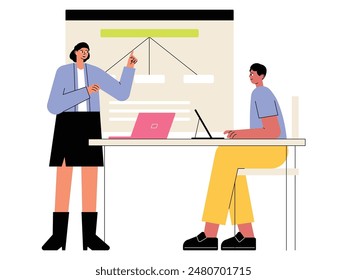 Data review for meetings and presentations, vector illustration. - Powered by Shutterstock - Get 15% off with code: PIKWIZARD15