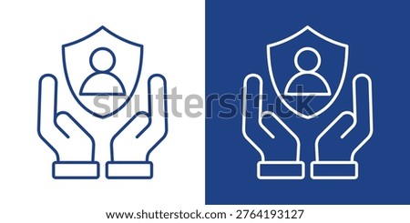 Data Safeguarding Blue And White Icon Style Collection