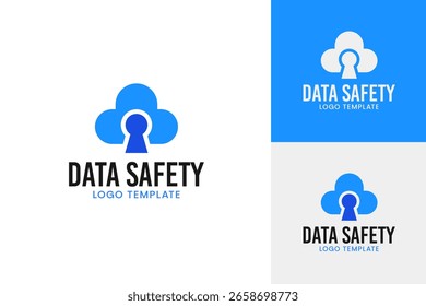 Data safety logo design template vector illustration idea
