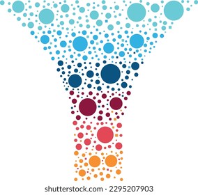 Data sales Funnel. Customer conversion process, 