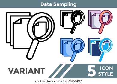 Data Sampling extracts representative data subsets for testing, analytics, research, and machine learning workflows. Line, Filled, Color, Dualtone style.