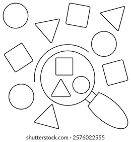 Data Sampling icon. Simple outline monochrome black vector pictogram with thin lines on a transparent background. Line thickness is editable