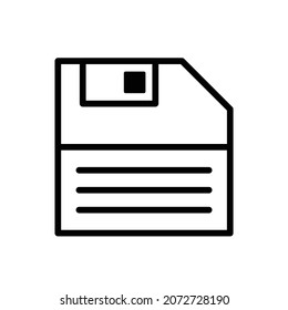 Data save icon vector illustration. Flat disk drive sign for web.