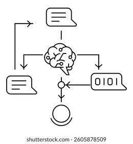 Data Science AI Algorithm Text generation Vector Icon Design