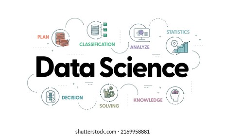 Data Science Banner Concept Has 7 Stock Vector (Royalty Free ...