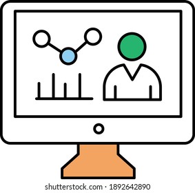 Data science colorful line icons