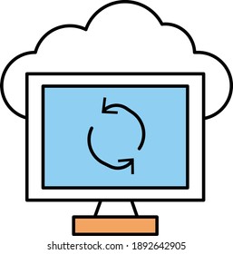 Data science colorful line icons