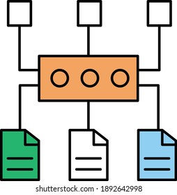 Data science colorful line icons