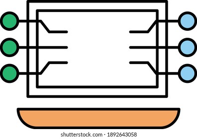 Data science colorful line icons
