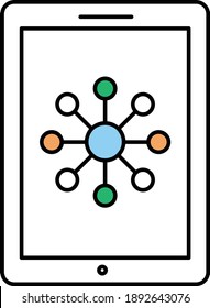 Data science colorful line icons