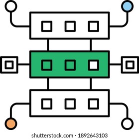 Data science colorful line icons
