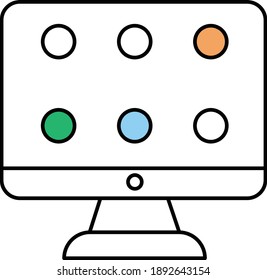 Data science colorful line icons