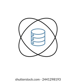 
icono de línea de concepto de ciencia de datos. Ilustración de elementos simples. Diseño de símbolos de esquema de concepto de ciencia de datos.