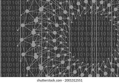 Data science concept. Lines with dots connected style