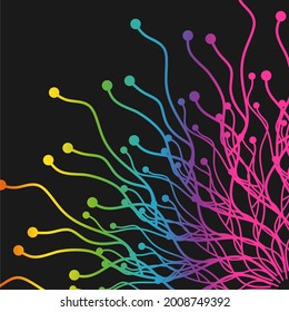 Data science concept. Lines with dots connected style