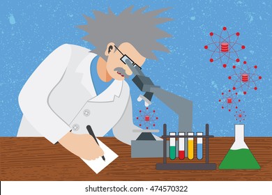 Data science concept. Scientist is working and analysing on data information for manipulation and experimental in laboratory.