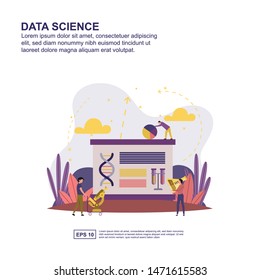 Data science concept vector illustration flat design for presentation, social media promotion, banner, and more