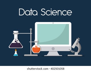 Data Science design , vector illustration