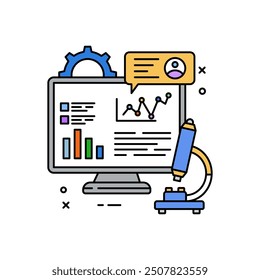 Data Science Fill Color Icon, Vector illustration.