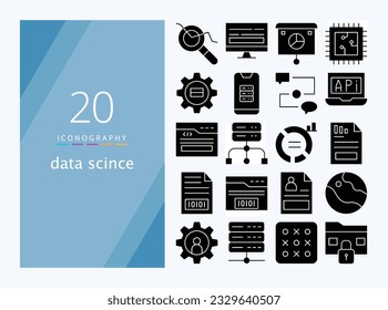 data science filled icon for download vector