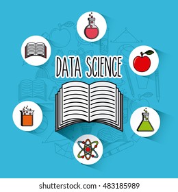 data science flat icons vector illustration design