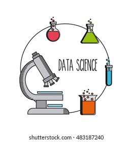 data science flat icons vector illustration design