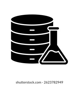Glifo de Ciencia de datos, mini icono de ilustración. uso para concepto moderno, impresión, interfaz de usuario, kit de UX, Web y desarrollo de App. Vector EPS 10, relacionado con la inteligencia artificial, tema de tecnología
