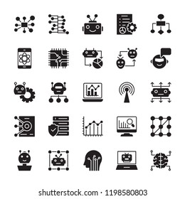 Data Science Glyph Vector Icons 