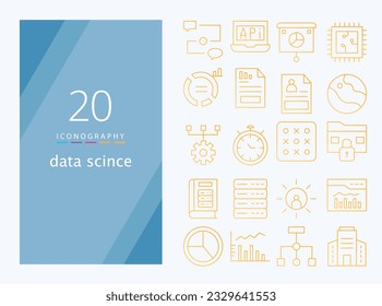 data science  gradient icon for downlaod vector