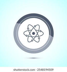 Data science icon design illustration. Big data, digital tech icon, Gray Color Button Design