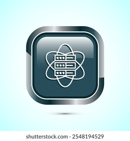 Ilustración de diseño de icono de ciencia de datos. Big data, ícono de tecnología digital, diseño de Botón cuadrado de color gris