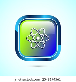 Ilustración de diseño de icono de ciencia de datos. Big data, ícono de tecnología digital, diseño de Botón cuadrado brillante