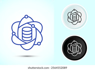 Data science icon design illustration. Big data, digital tech icon