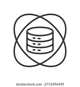 Icono de ciencia de datos en diseño de línea. base de datos de análisis, investigación de datos, estadísticas sobre el Vector de fondo blanco. Icono de trazo editable de ciencia de datos
